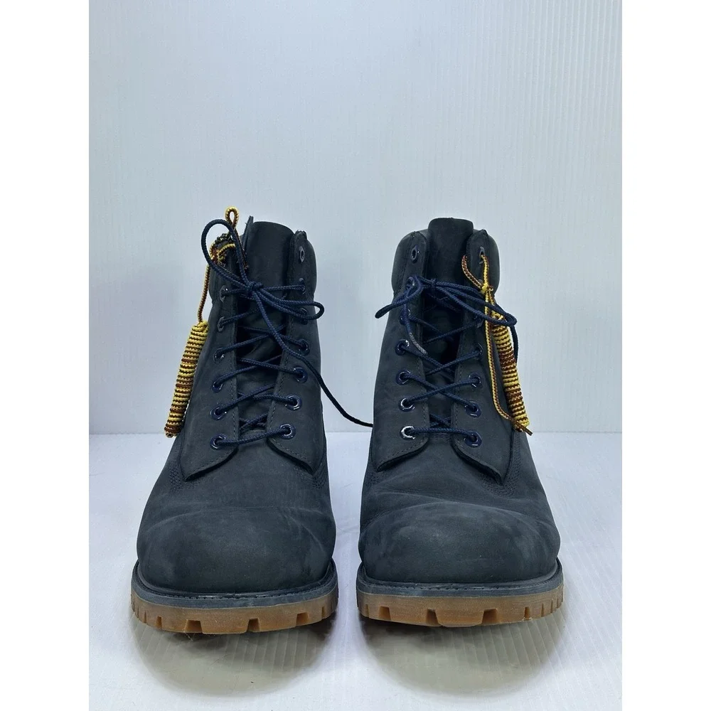 Timberland 6in Premium Waterproof Boots Navy Blue Nubuck Leather 6718B Mens 14 M